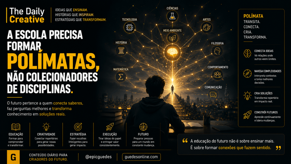A escola precisa formar polímatas, não colecionadores de disciplinas